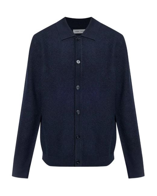 Cardigan Boutonné À Col Polo Samsøe & Samsøe pour homme en coloris Blue