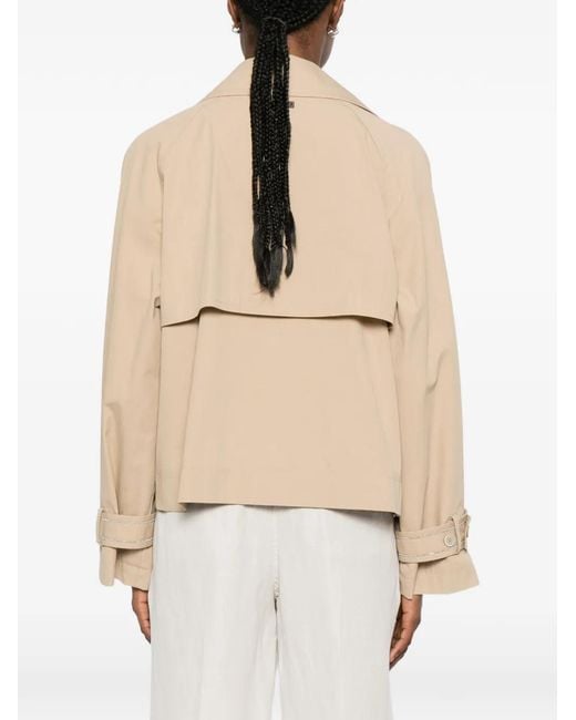 Peserico Natural Double-Breasted Cropped Jacket