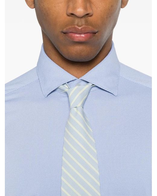Xacus Blue Spread-Collar Long-Sleeve Shirt for men