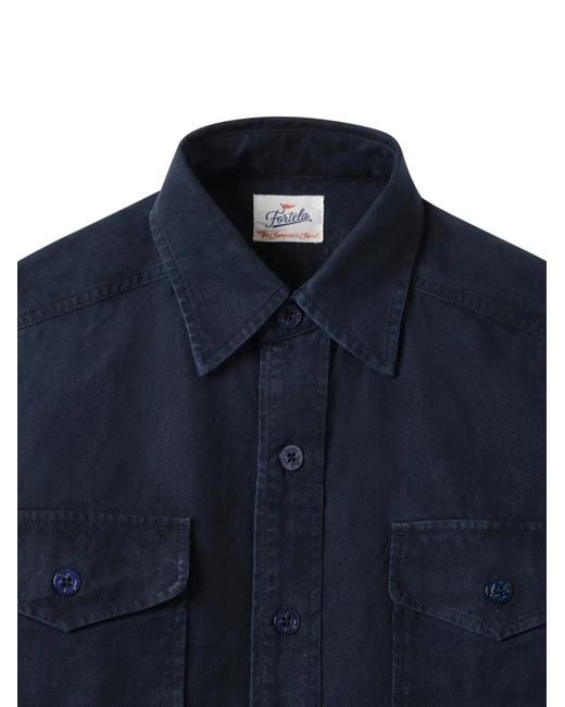 Fortela Blue Cpo Cotton Shirt for men