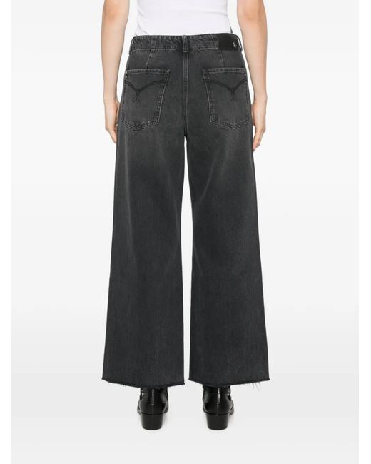 Patrizia Pepe Gray Washed Raw-Cut Jeans