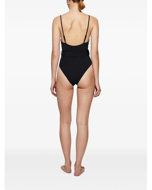 Jonathan Simkhai Black Noa Belted Swimsuit