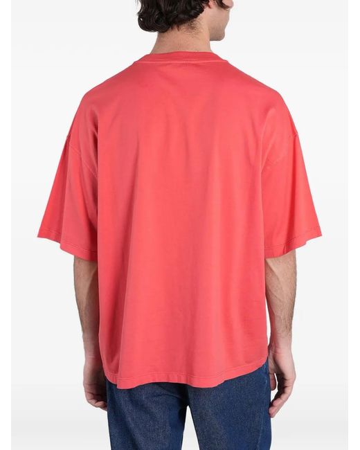 Roberto Collina Red Crew-Neck Short-Sleeve T-Shirt for men
