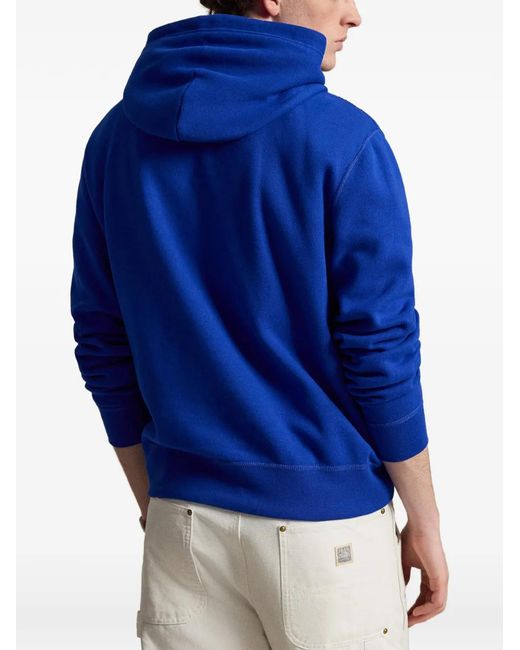 Polo Ralph Lauren Blue Drawstring Kangaroo-Pocket Hoodie for men