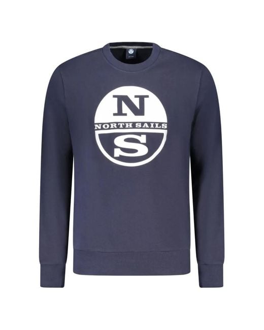 North Sails Blue Logo-Print Sweatshirt for men