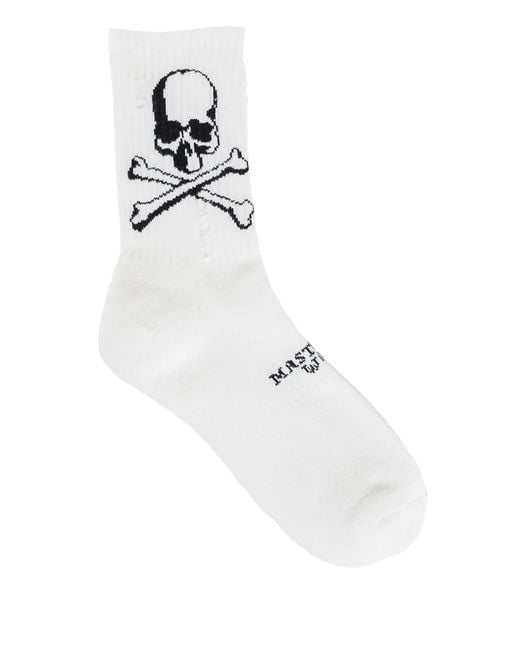 MASTERMIND WORLD White Skull-Logo Socks for men