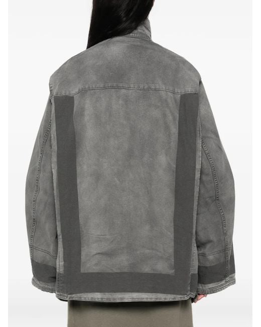 6397 Gray Fireman Multi-Pocket Cotton Coat