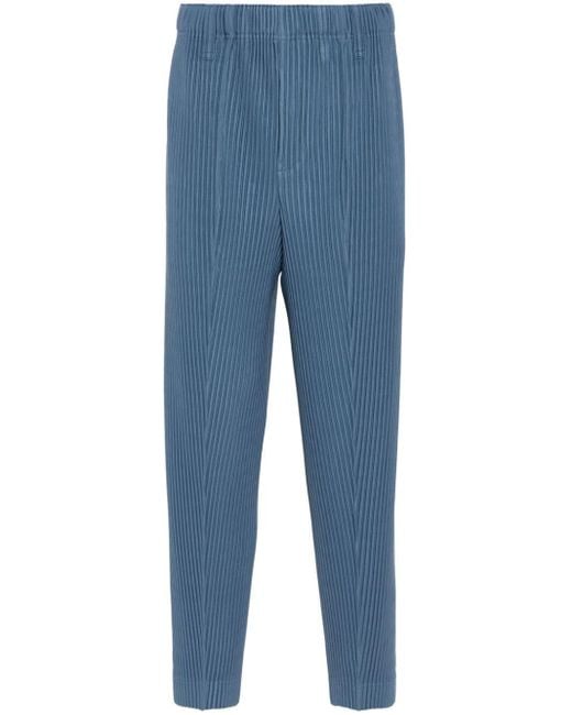 Homme Plissé Issey Miyake Blue Compleat Pleated Trousers for men