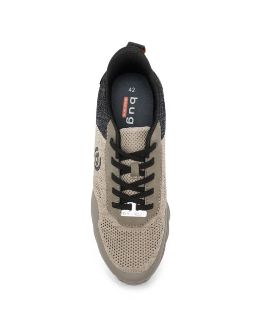 Bugatti White Perforated Panelled Sneakers for men