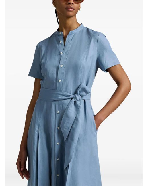 Polo Ralph Lauren Blue Button-Down Belted Dress