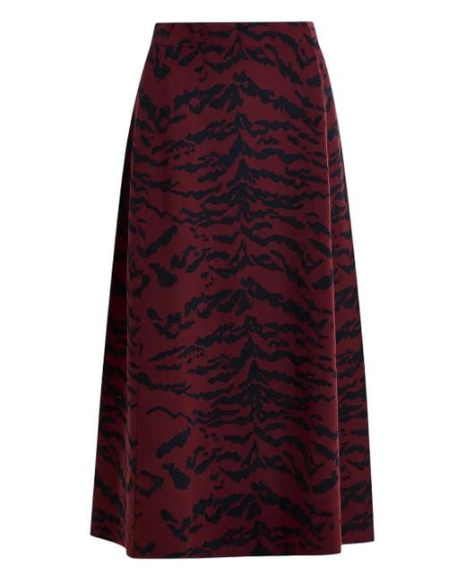 Essentiel Antwerp Purple Tiger-Print Midi Skirt