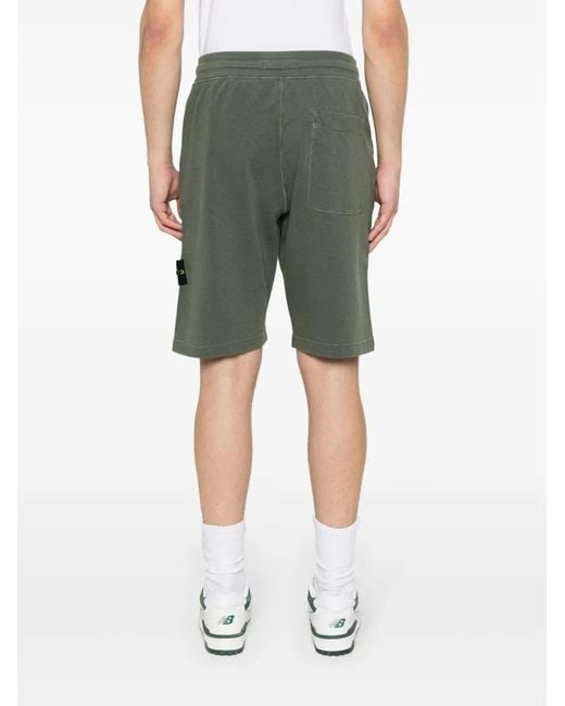 Stone Island Green Tracksuit Shorts for men