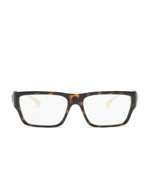 Versace Eckige Brille mit Medusa-Motiv in Brown für Herren