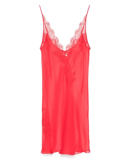 Camisón con encaje Calais-Caudry Carine Gilson de color Red
