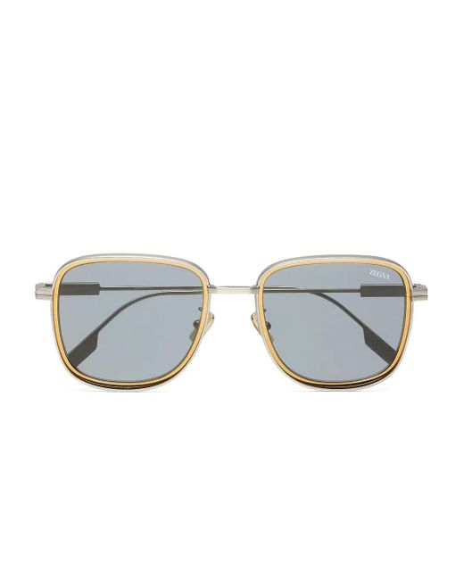 Gafas de sol con montura cuadrada Zegna de hombre de color Gray