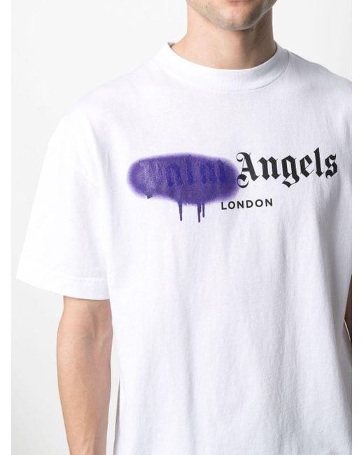 T-shirt à logo graffiti Palm Angels pour homme en coloris White