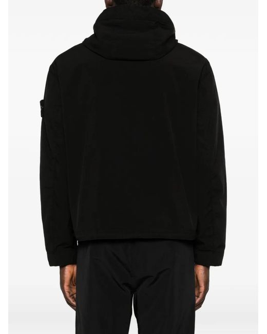 Stone Island Black Hooded Pocket Jacket for men