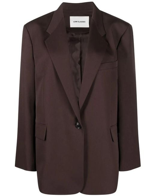 Low Classic Brown Oversize Single-Breasted Blazer