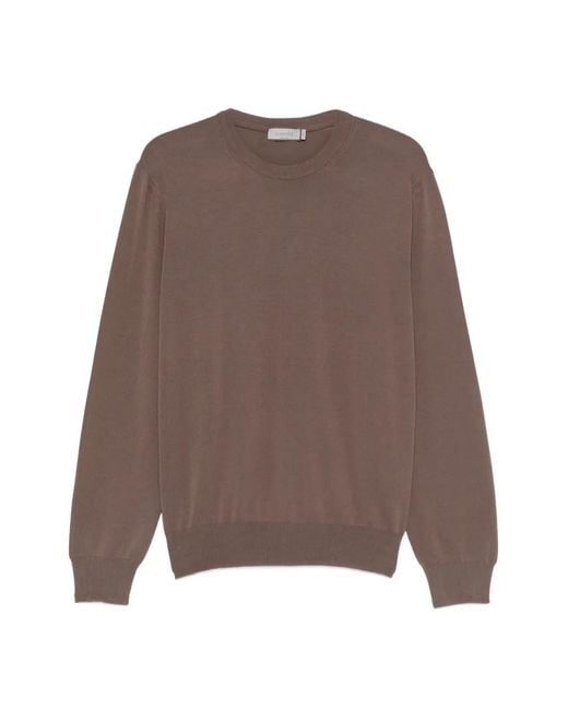 Canali Brown Crew-Neck Sweater for men