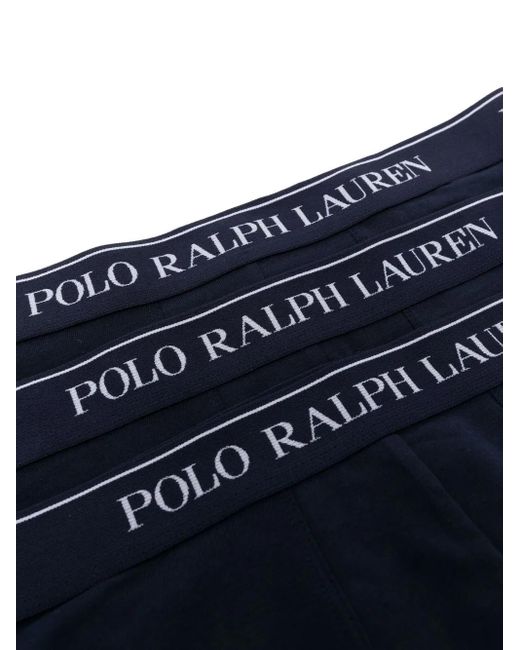 Polo Ralph Lauren Blue Logo Waistband Boxer Briefs 3 Pack for men