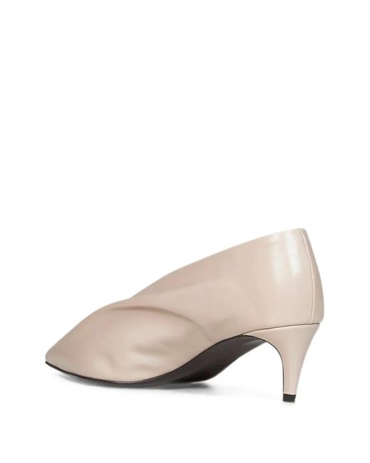 Khaite Natural Pleated Pointed-Toe Pumps