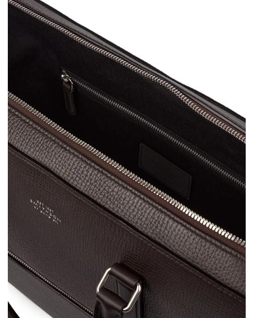 Smythson Black Ludlow Zip-Front Briefcase