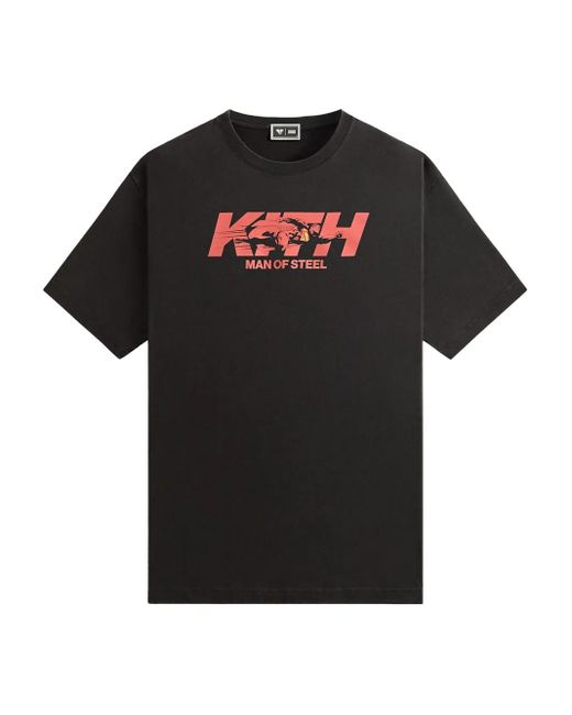 Kith Black Superman Of Steel Vintage T-Shirt for men
