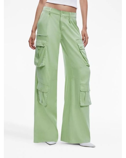Alice + Olivia Green Joette Low-Rise Cargo Trousers