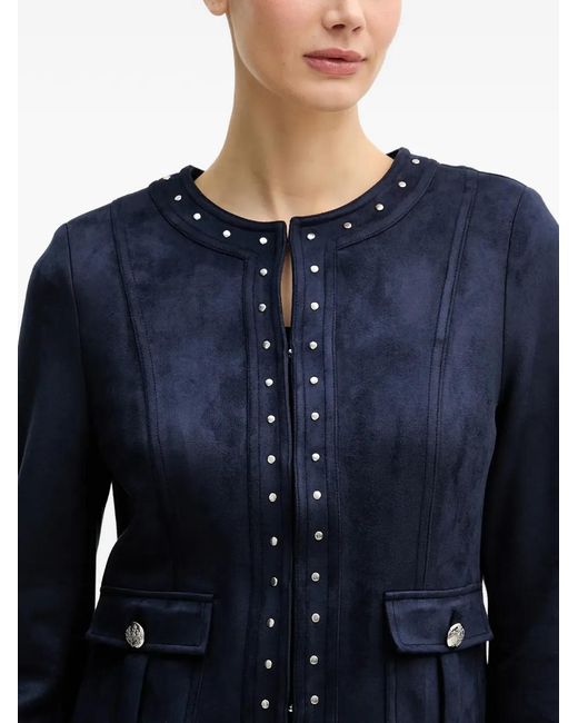 Joseph Ribkoff Blue Studded Front-Pocket Jacket