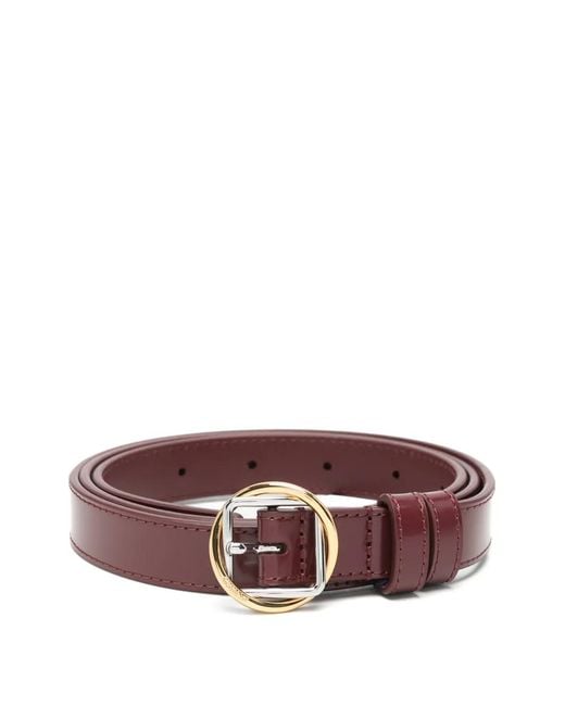 Jacquemus Purple Circular Buckle Leather Belt