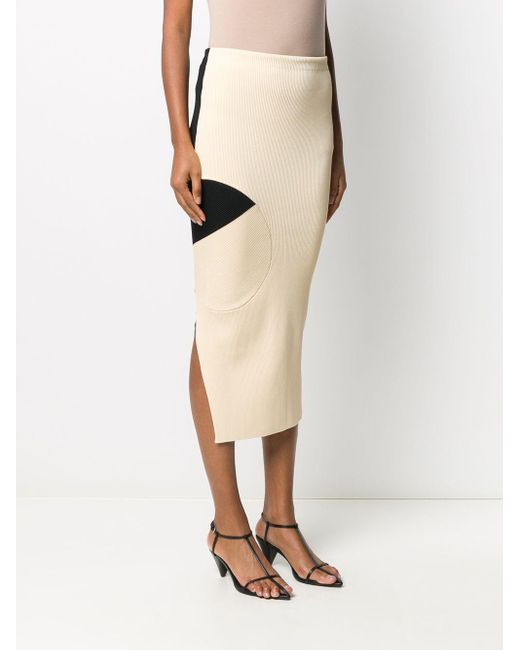 Off-White c/o Virgil Abloh Synthetic Ribbed Pencil Skirt - Lyst
