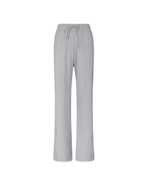 Gaelle Paris Gray Pinstriped Track Pants