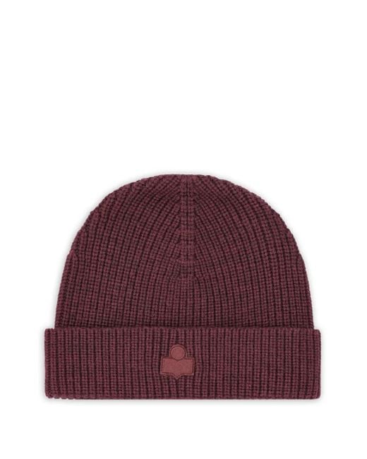 Isabel Marant Red Gerippte Beanie