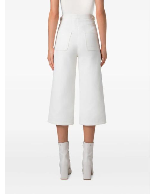 Akris White Wide-Leg Culottes