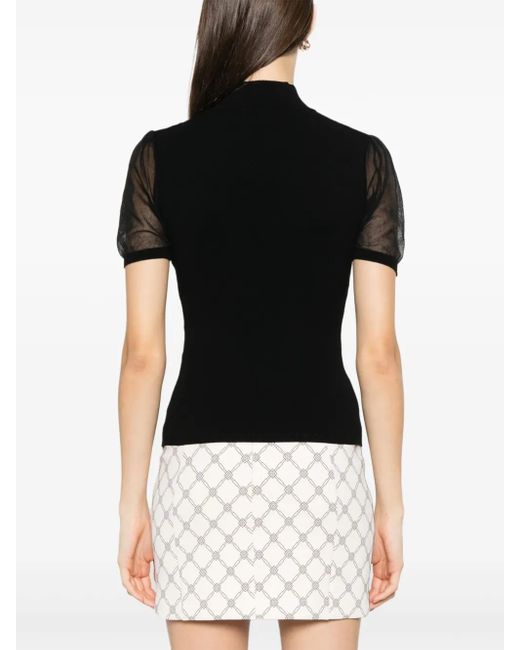 Elisabetta Franchi Black High-Collared Top