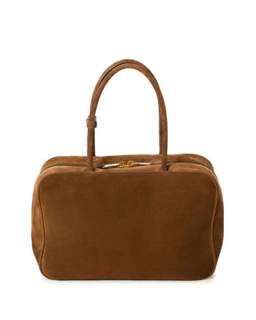 Miu Miu Brown Beau Logo-Debossed Suede Bag