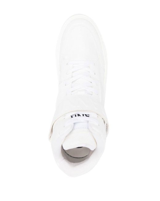 Ganni Touch-strap High-top Sneakers in White | Lyst