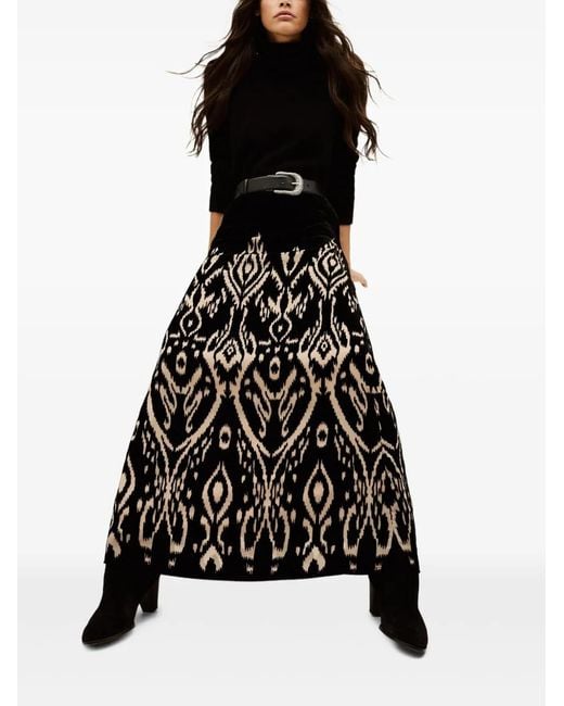 Ba&sh Black Alpha Patterned Skirt