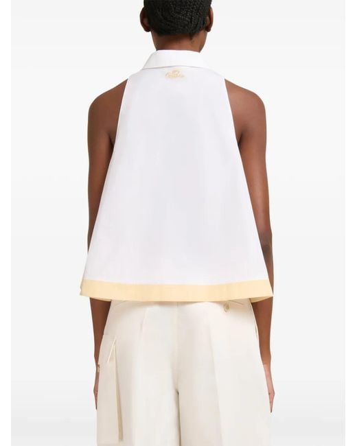 Marni White Organic Poplin Polo Top