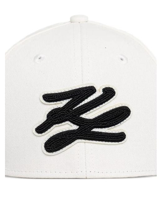 Karl Lagerfeld White Logo-Patch Baseball Cap
