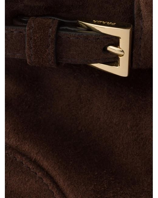 Prada Brown Bonnie Suede Mini Handbag