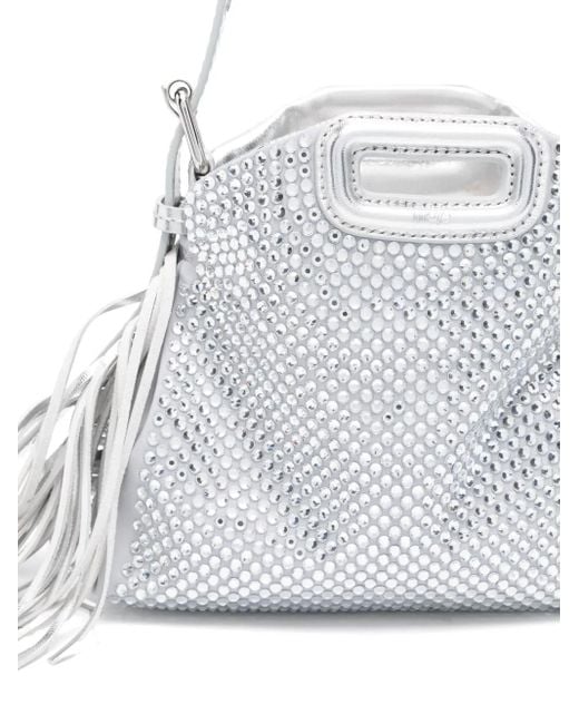 Maje White Mini Miss M Tasche Mit Strass