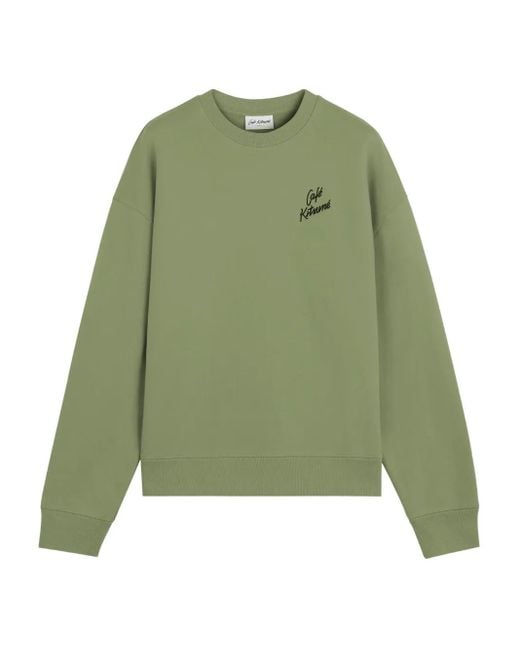 Felpa Con Ricamo di Café Kitsuné in Green da Uomo