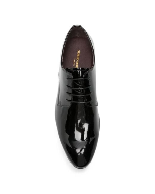 SERGIO MORETTI FIRENZE Black Patent-Leather Shoes for men
