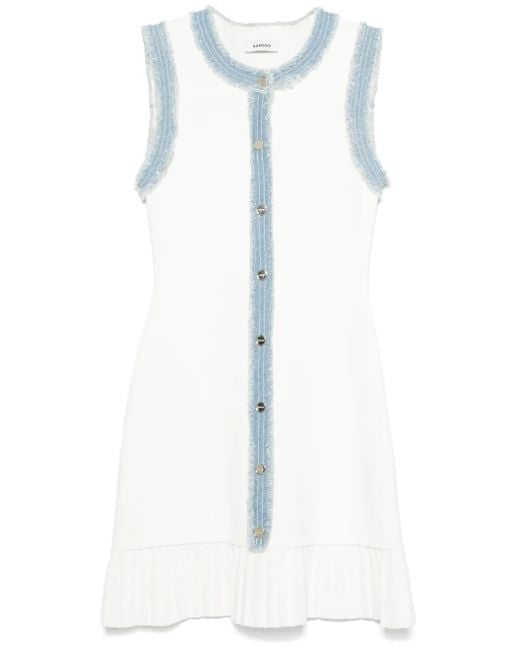 Sandro Blue Knitted Mini Dress