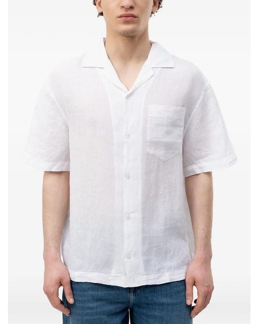 HUGO White Patch-Pocket Short-Sleeve Shirt for men