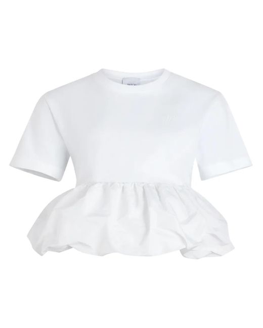 Patou White Ruffle-Hem T-Shirt