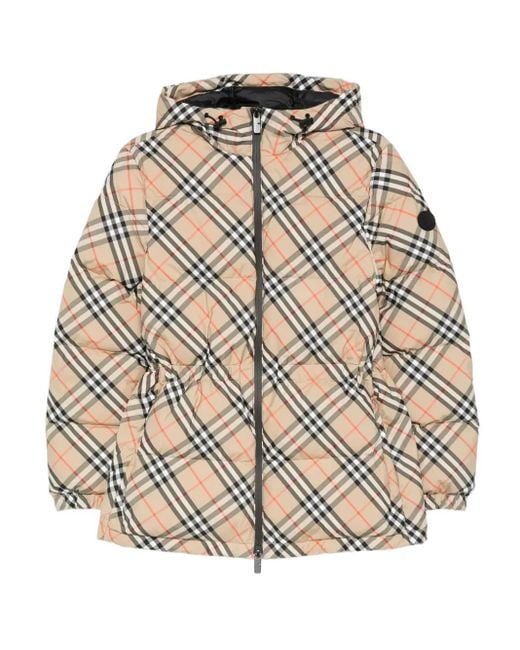 Plumífero con motivo Vintage Check Burberry de color Natural