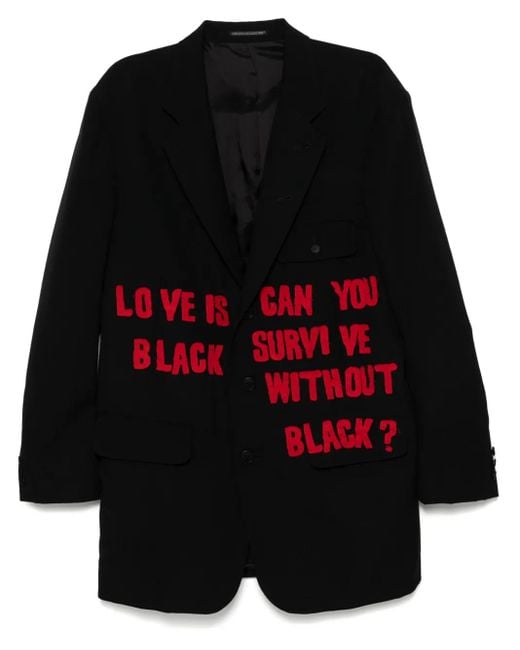 Yohji Yamamoto Men's Black Patchwork Blazer