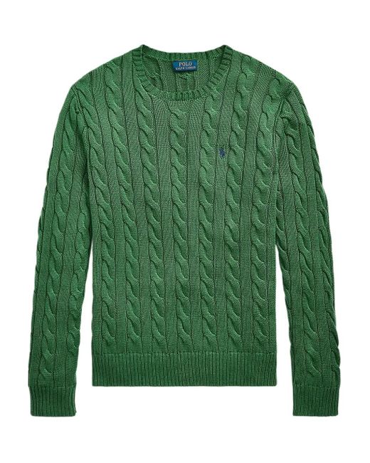 Pull À Maille Torsadé En Coton Polo Ralph Lauren pour homme en coloris Green
